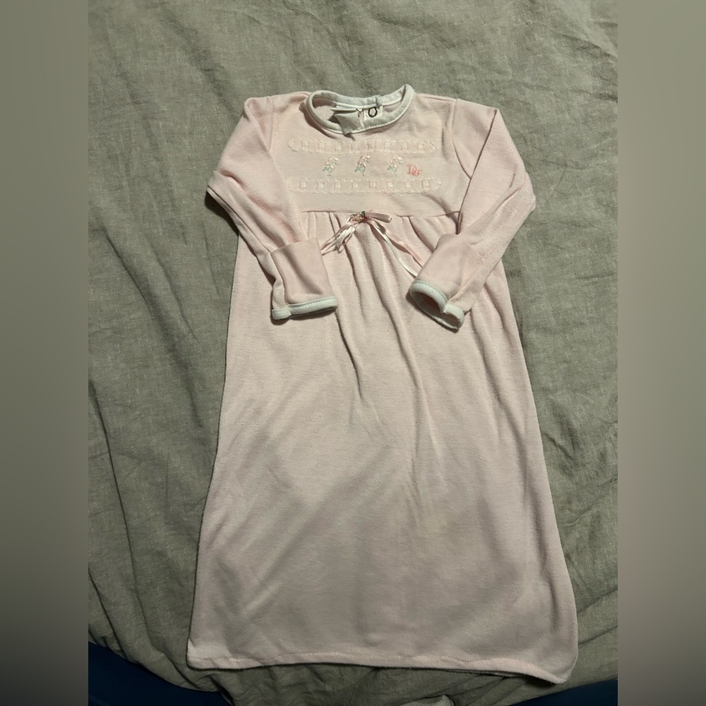 Vintage Baby Dior Pink Sleep Gown Infant